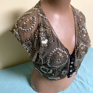Glam Shear Shrug with Sequins
